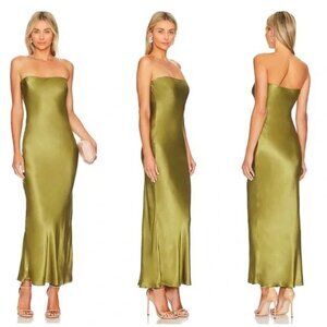 SNDYS x REVOLVE Angel Strapless Midi Dress in Olive Size L